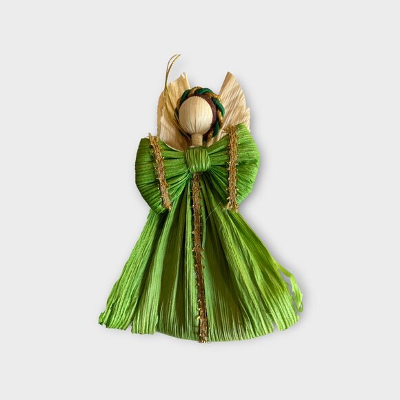 Set of 2 Palm leaf Christmas angels from Mexico - Picture 2 of 3